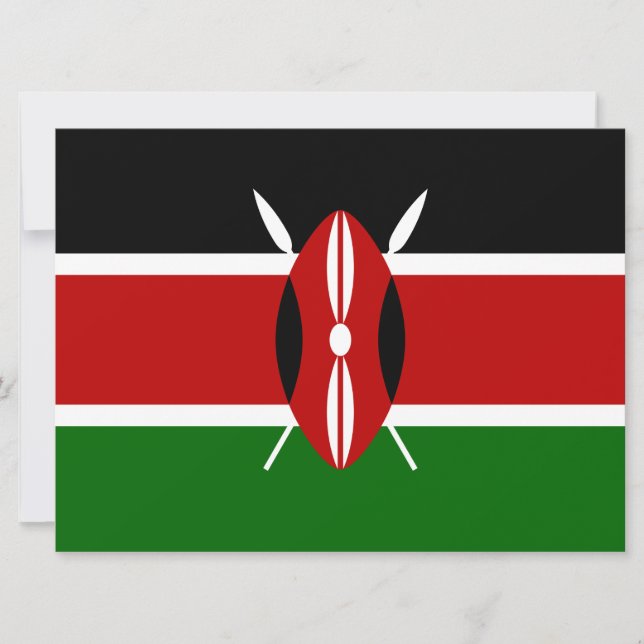 Carte Drapeau kényan (Kenya) (Devant)