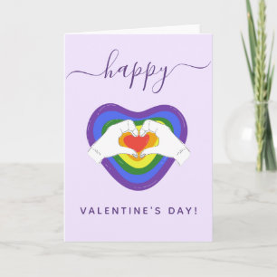 Carte Drapeau LGBTQ Coeur Gay pride Saint Valentin Roman