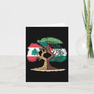 Carte Drapeau Liban Palestine Libanais Palestinien Uni