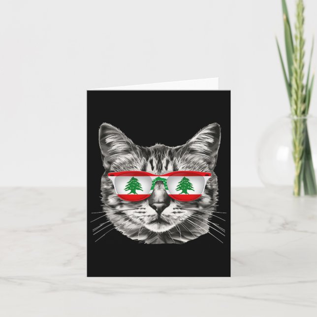 Carte Drapeau libanais Propriétaire de chats Souvenirs P (Devant)
