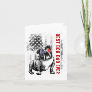 Carte Drapeau Meilleur Papa Bouledogue Anglais 4 Juillet