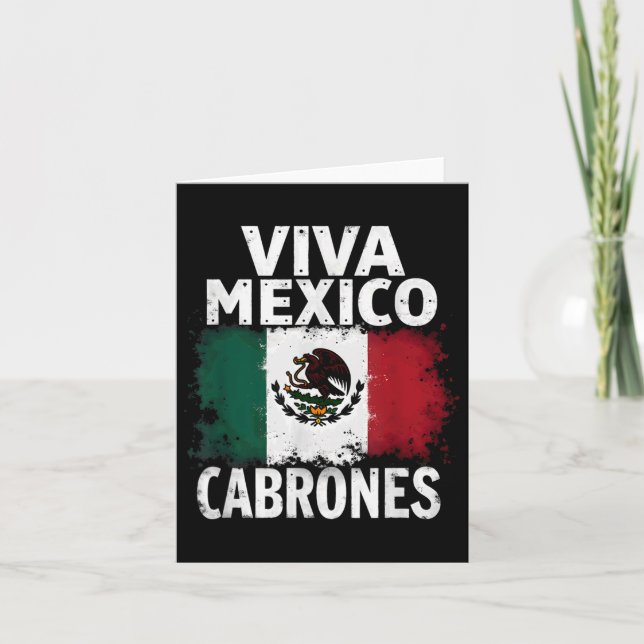 Carte Drapeau mexicain Viva Mexique Cabrones (Devant)