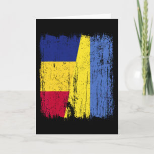 Carte Drapeau moitié Roumanie Ukraine Héritage roumain u