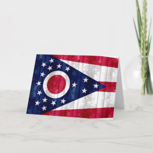 Carte Drapeau Ohioan en bois