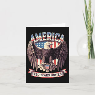 Carte Drapeau patriotique aigle chauve unis 250 ans État