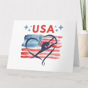 Carte Drapeau patriotique américain Gymnastique Design p