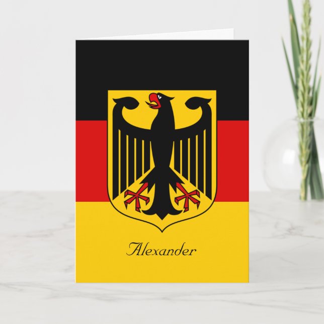 Carte Drapeau personnalisé de l'Allemagne avec armoiries (Devant)