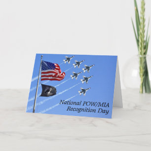 Carte Drapeau POW MIA, Drapeau USA & Thunderbirds