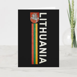 Carte Drapeau Rétro Sportif de Lituanie et Emblème Litua