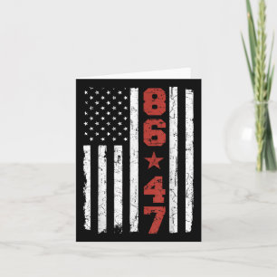 Carte Drapeau rétro Vintage américain 86 47 Anti Trump