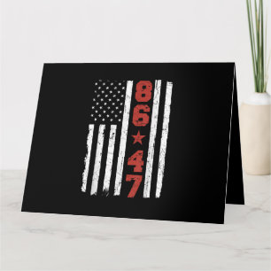 Carte Drapeau rétro Vintage USA 86 47 Anti Trump