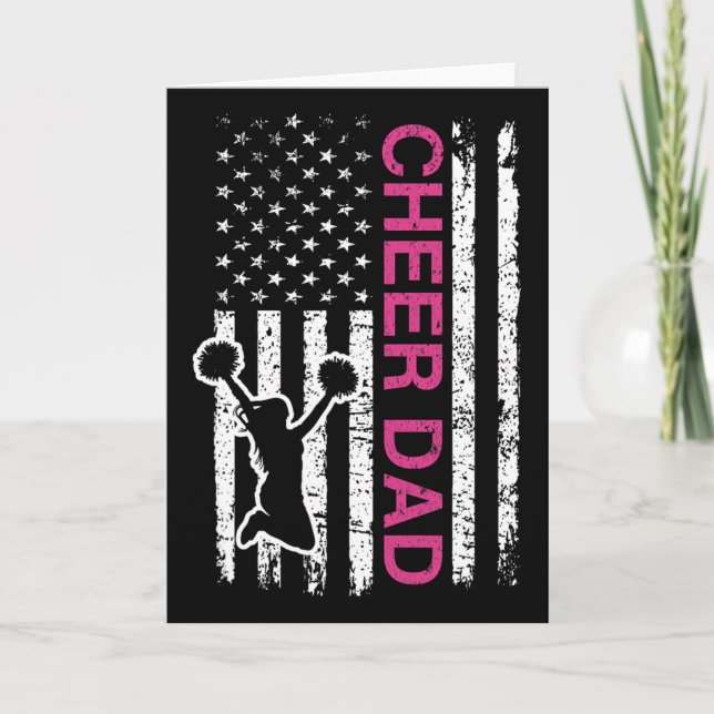 Carte Drapeau rose pour papa cheerleader  (Devant)