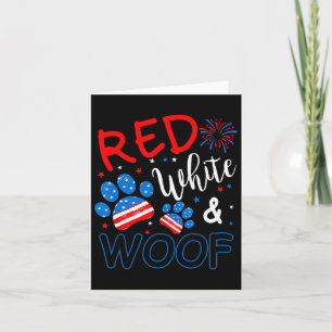 Carte Drapeau rouge blanc et Woof Amoureux des chiens pa