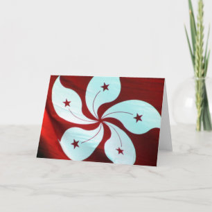 Carte drapeau rouge hong kong