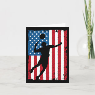 Carte Drapeau sportif Vintage Usa Badminton