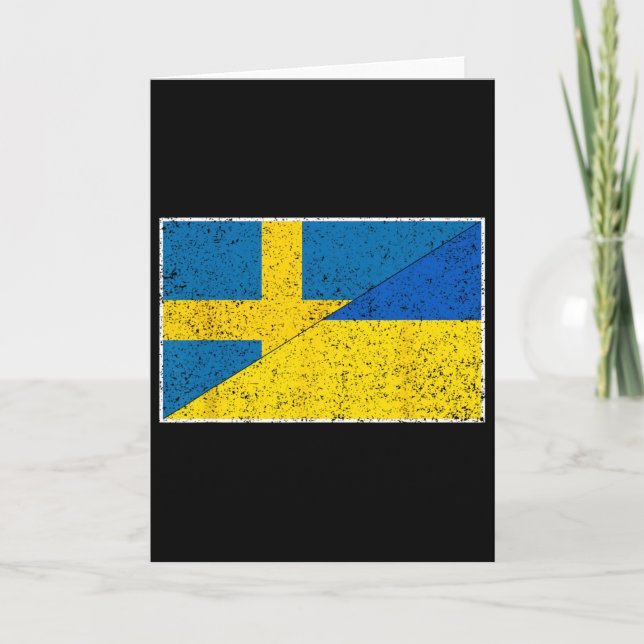 Carte Drapeau Suède Ukraine Nationalité suédoise ukraini (Devant)