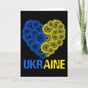Carte Drapeau Ukraine Tournesol Cœur Vintage Amour Ukrai
