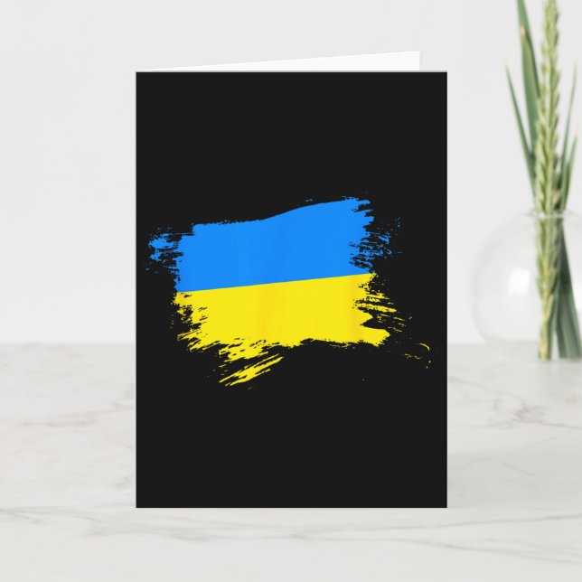 Carte Drapeau ukrainien de soutien Fierté ukrainienne Cœ (Devant)