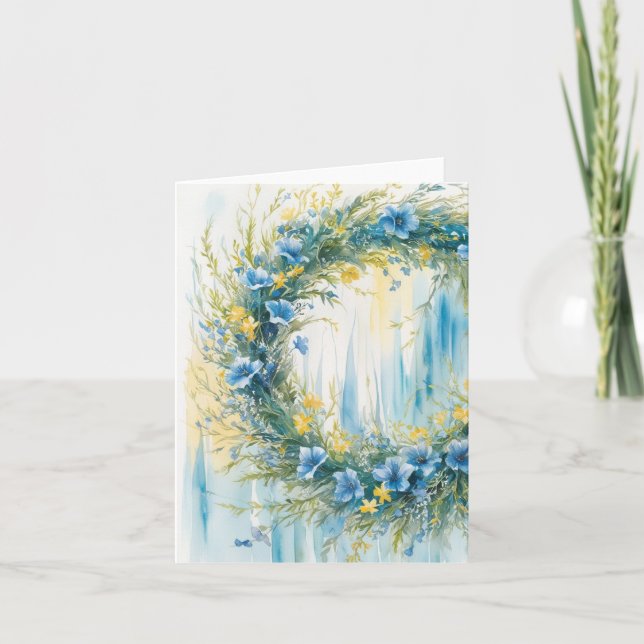 Carte Drapeau ukrainien Inspiré de couronne bleue et jau (Devant)