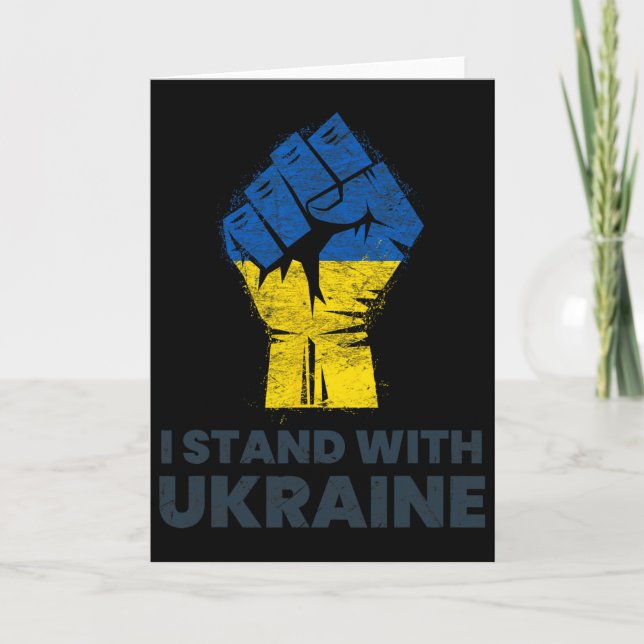 Carte Drapeau ukrainien - Je suis avec le drapeau ukrain (Devant)