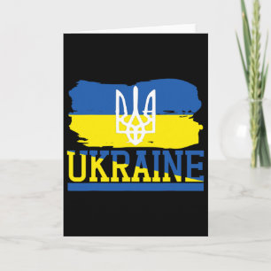 Carte Drapeau ukrainien vintage ukrainien Fierté 3 