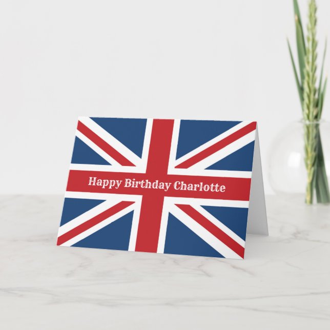 Carte Drapeau Union Jack classique Joyeux anniversaire (Devant)