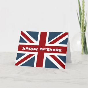 Carte Drapeau Union Jack classique Joyeux anniversaire