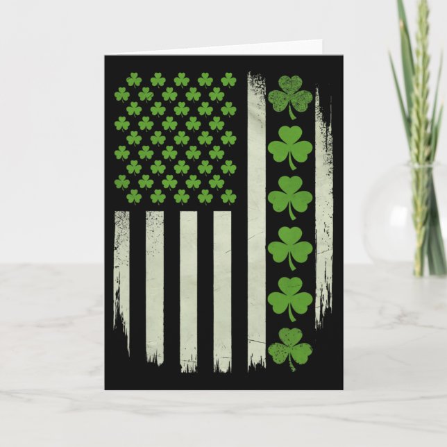 Carte Drapeau Usa Américain National Irlandais Trèfles S (Devant)