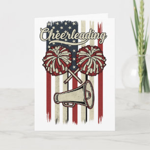 Carte Drapeau USA de cheerleading vintage Design de pom-