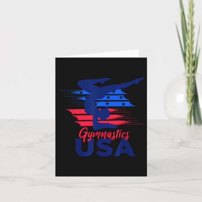Carte Drapeau Usa Gymnastique Usa Support  (Devant)