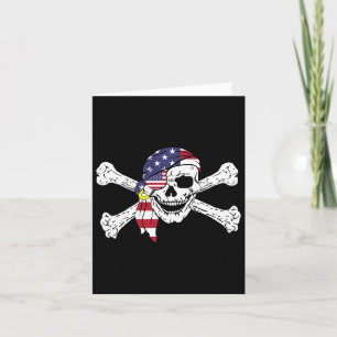 Carte Drapeau Usa Patriotique Crâne Et Crossbones Pirate
