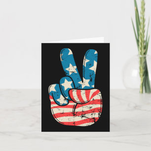 Carte Drapeau Usa Signe De Paix Main 4 Juillet Patriote