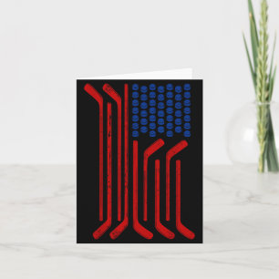 Carte Drapeau USA vintage Hockey sur glace patriotique a