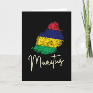 Carte Drapeau vintage de l'île Maurice Océan Indien Vaca
