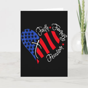 Carte Drapeau vintage des États-Unis Foi Famille Liberté