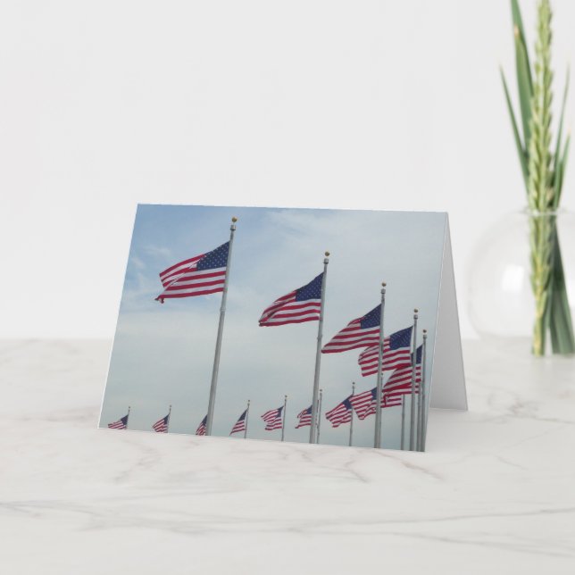 Carte Drapeaux américains au Monument de Washington (Devant)