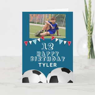 Carte Drapeaux de ballon de football Photo Anniversaire