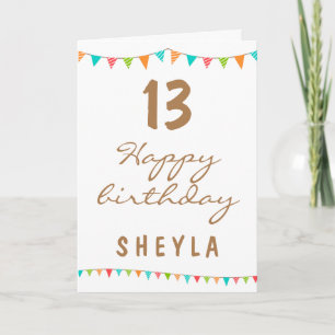 Carte Drapeaux de fete colorés pour l'anniversaire des e