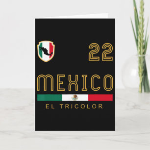 Carte Drapeaux de football vintage du Mexique Cadeau pou