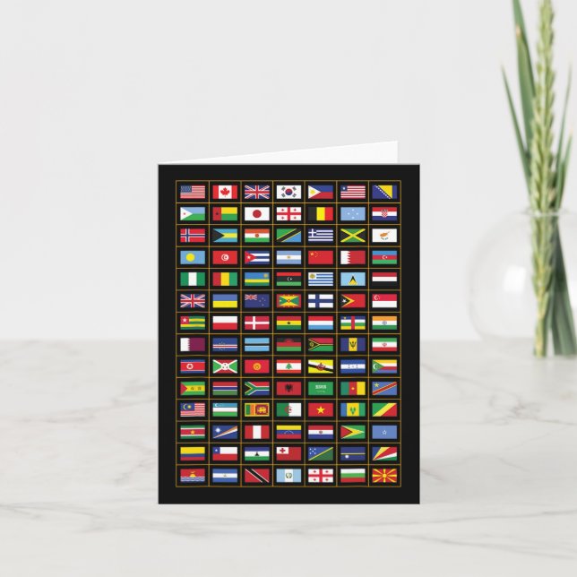 Carte Drapeaux des pays du monde International  (Devant)