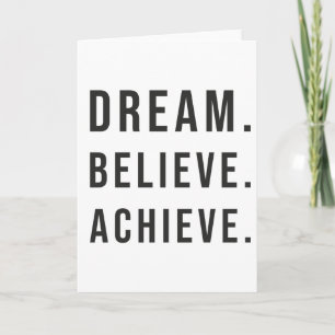Carte Dream Believe Achieve - Gym, Hustle, Succès