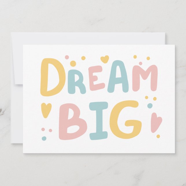 Carte Dream Big Pastel Hearts (Devant)