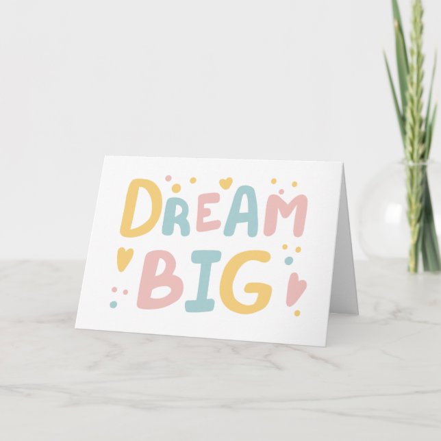 Carte Dream Big Pastel Hearts (Devant)