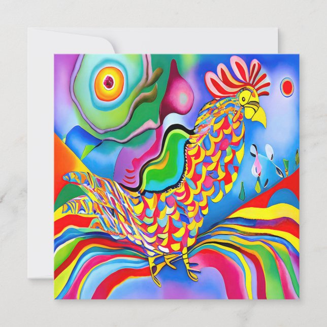 Carte "Dreamscape Bird". Un cocktail abstrait surréalist (Devant)