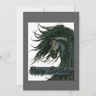Carte DreamWalker Friesian Horse Anniversaire par Bihrle