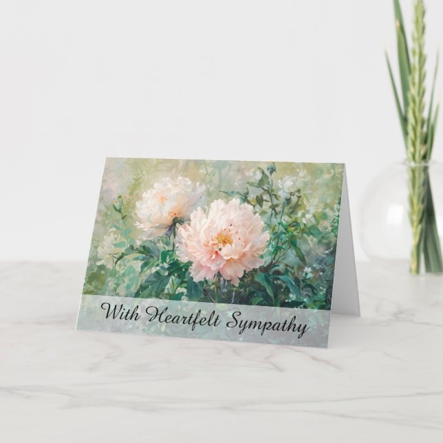 Carte *~* Dreamy Blush Peony TV2 Sympathy Love Light (Devant)