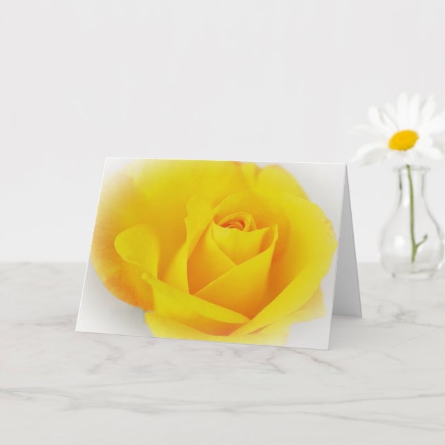 Carte Dreamy Bright Yellow Rose Art Note (Petite plante)