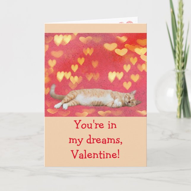 Carte Dreamy Cat Valentine's Day Card (Devant)