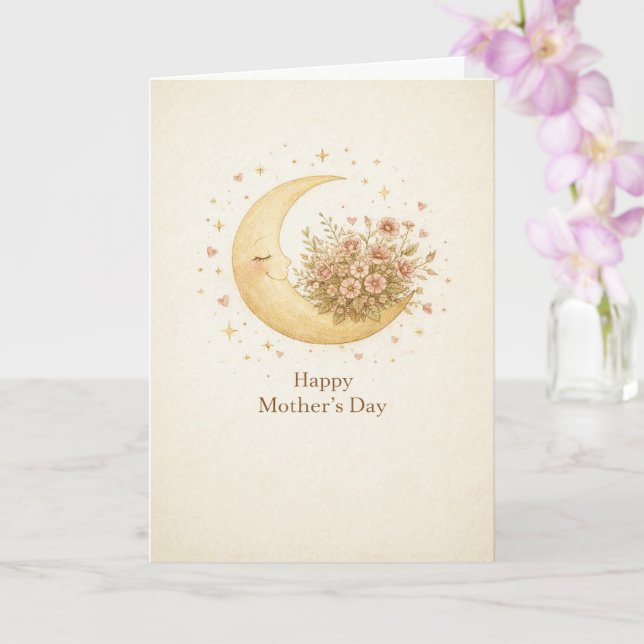Carte Dreamy Celestial Moon Mother’s Day Card (Orchidée)