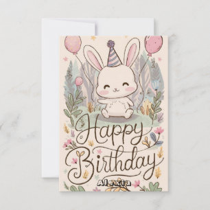 Carte Dreamy Joli Bunny Digital Anniversaire